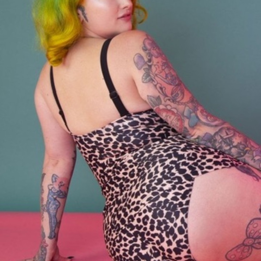 Collectif X Playful Promises Leopard Skirted Vintage Inspired Swimsuit - Picture 3 of 15